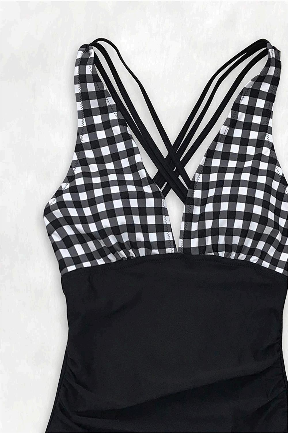 cupshe black and white gingham