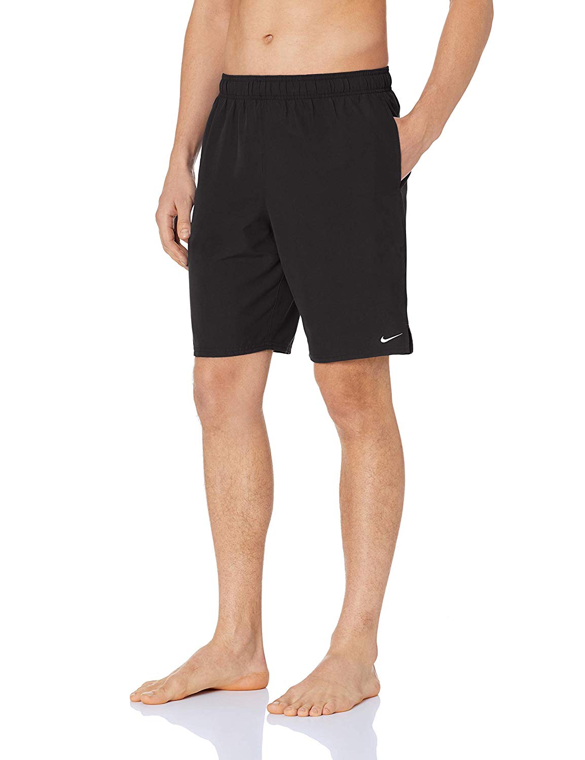 Nike Swim Men's Solid Lap 9" Volley Short Swim Trunk, Black,, Black