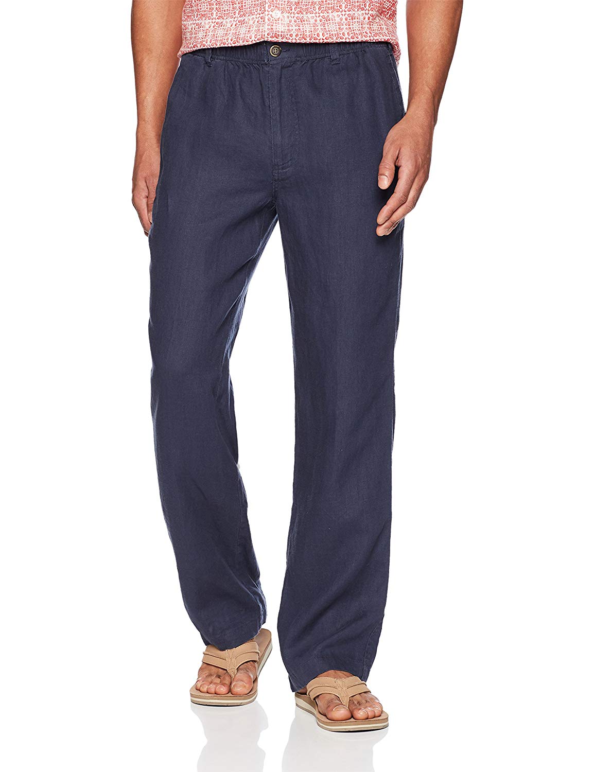 28 Palms Men's Relaxed-Fit Linen Pant with, Blue Night, Size Large/30 ...