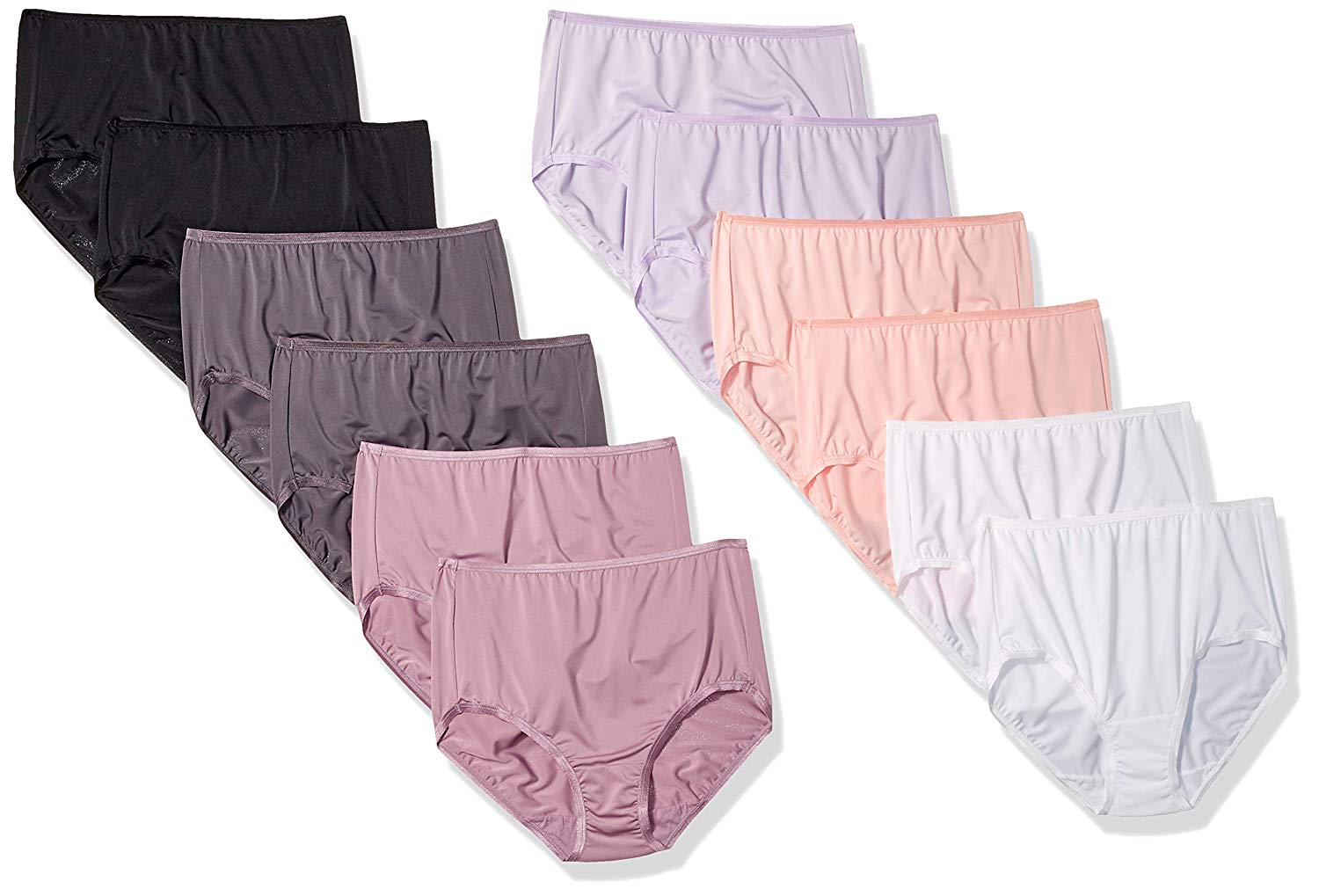 Fruit of the Loom Women's 6 Pack Microfiber HiCut, MultiColor, Size 8.