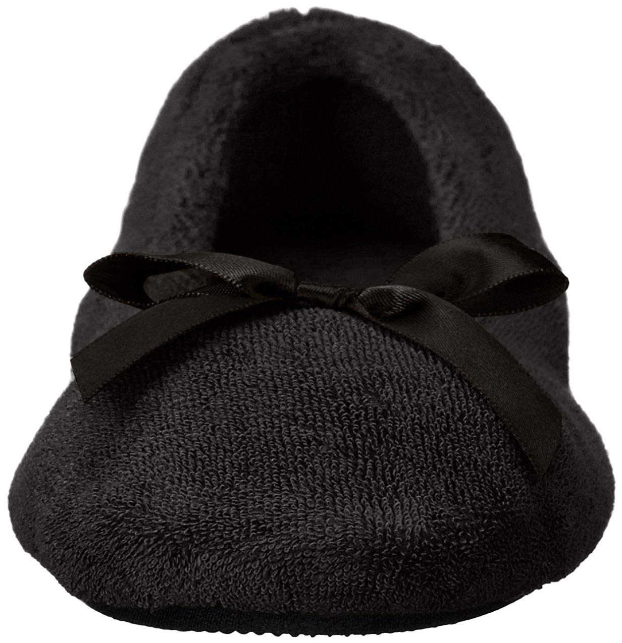isotoner signature terry ballet flat slippers with satin bow