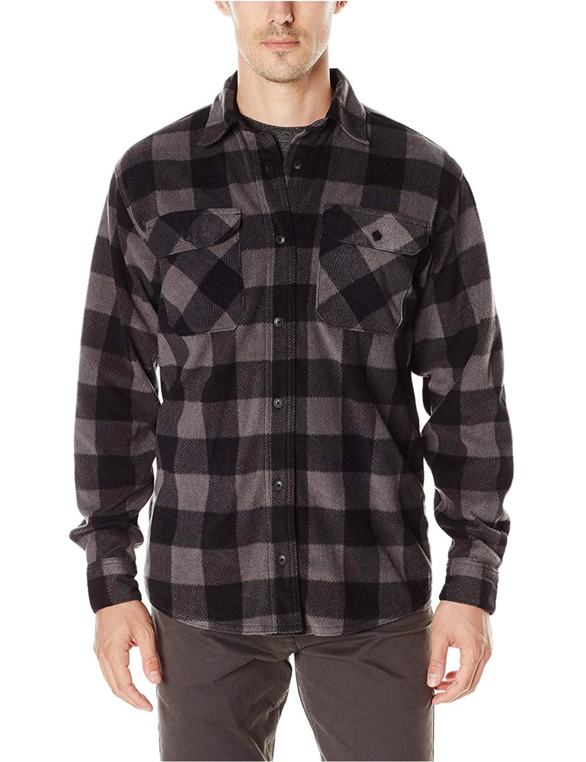 wrangler plaid fleece shirt