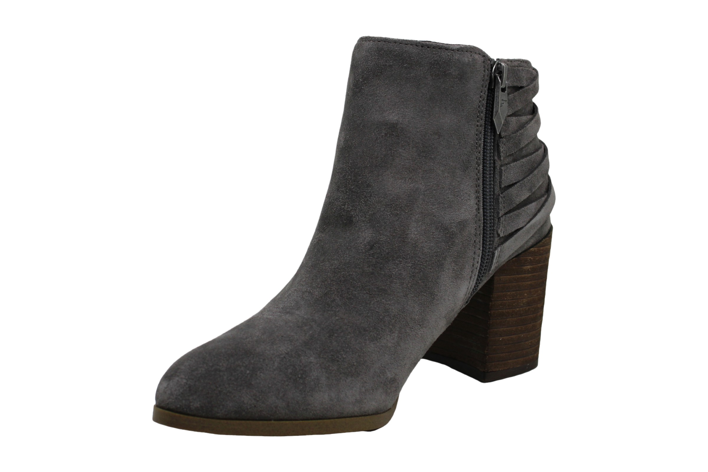 Fergie Womens Boston Suede Almond Toe Ankle Fashion Boots Graphite