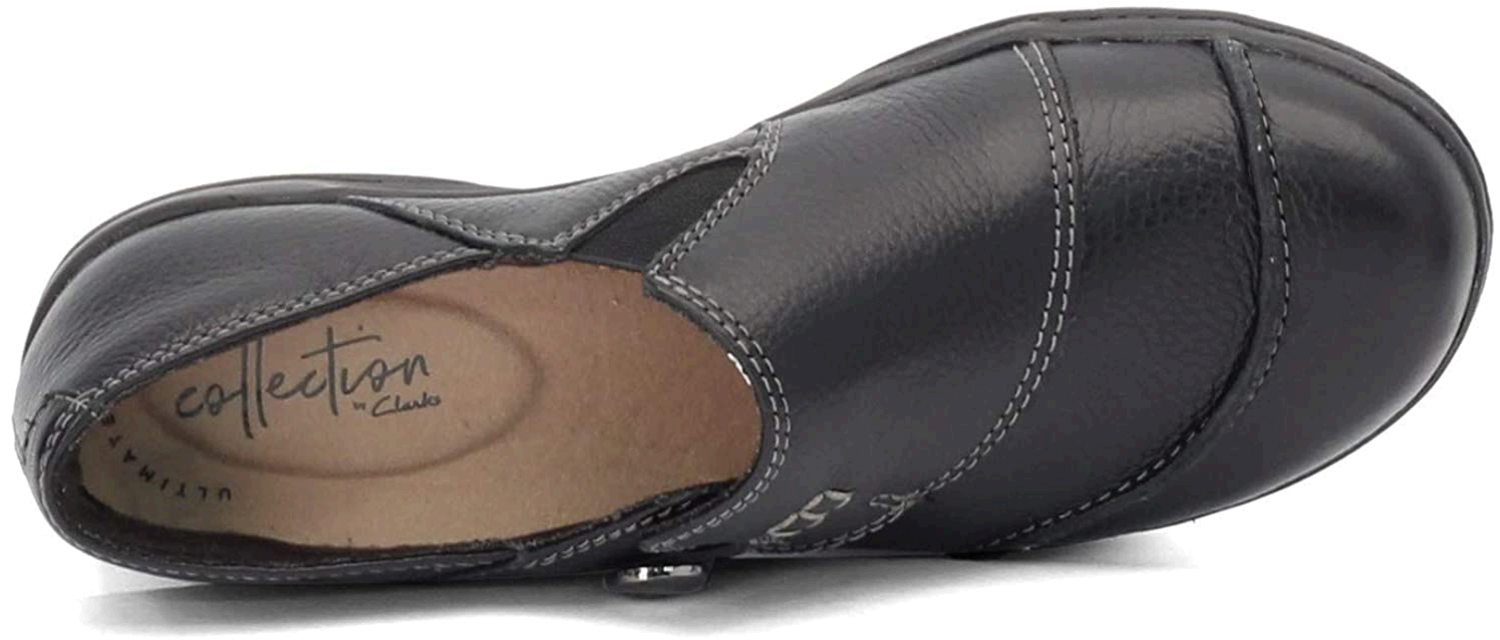 Clarks Women�s Cheyn Misha Loafer Flat, Black Leather