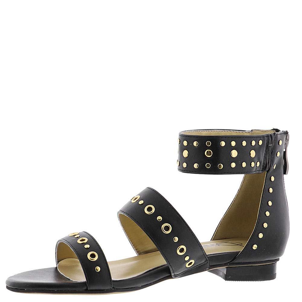 Beacon Womens Jillian Open Toe Casual Strappy Sandals, Black, Size 8.5