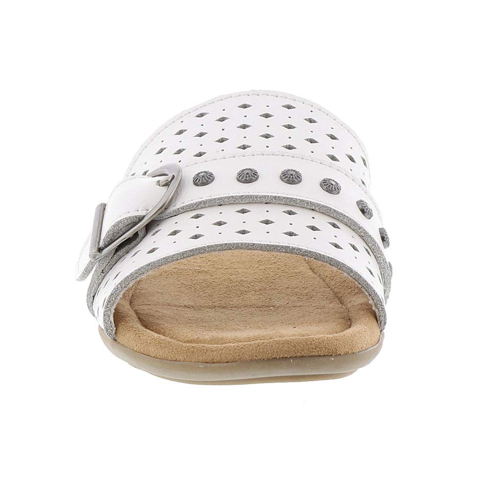 white leather sliders womens