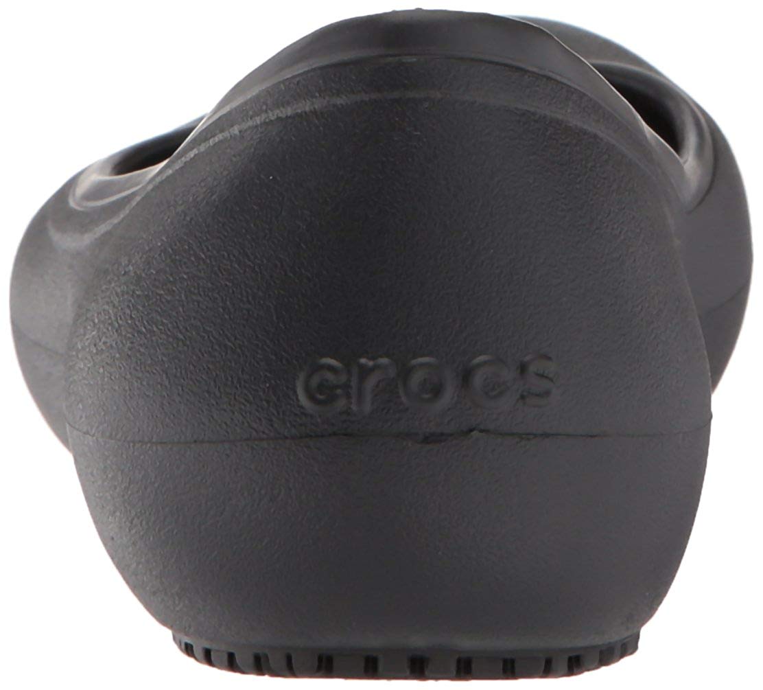 Crocs Women's Crocs at Work Slip Resistant Flat, Great, Black, Size 9.0 ...