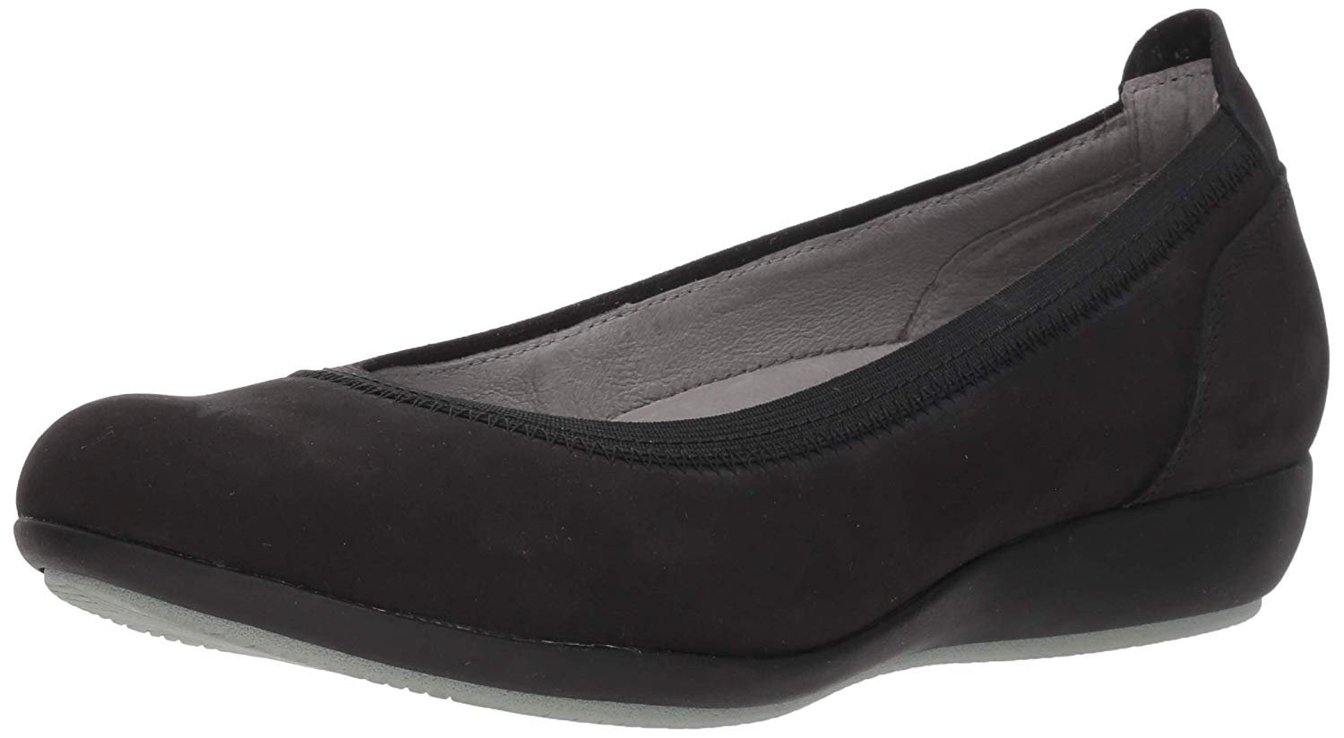 Dansko Womens Kristen Milled Newbuck Closed Toe Ballet Flats, Black ...