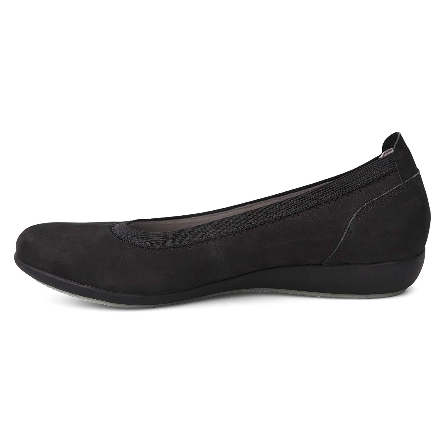 Dansko Womens Kristen Milled Newbuck Closed Toe Ballet, Black Nubuck ...