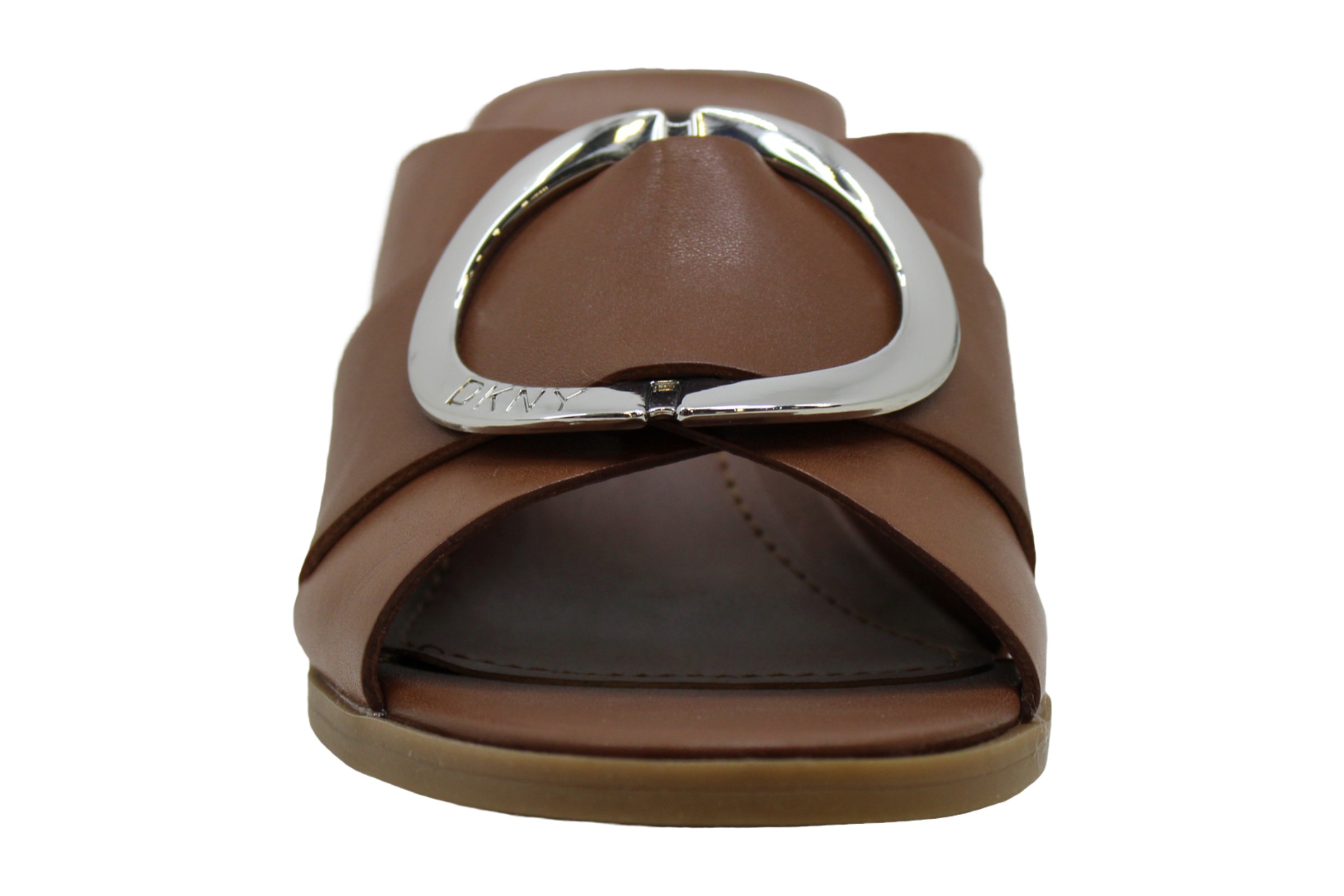 brown open toe mules