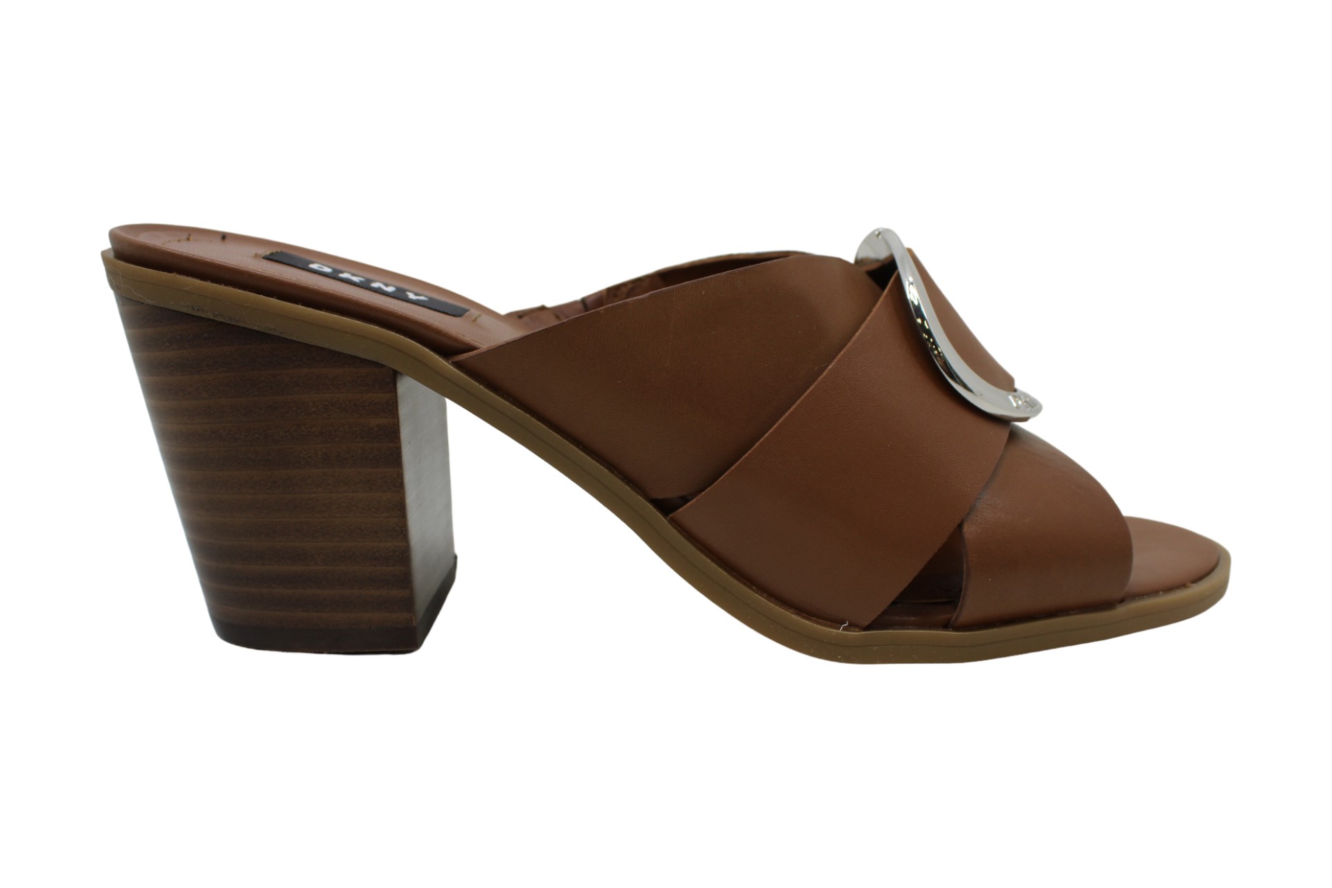 brown open toe mules