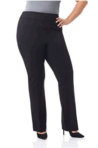 Rekucci Curvy Woman Secret Figure Knit Bootcut Plus Size Pant, Black ...
