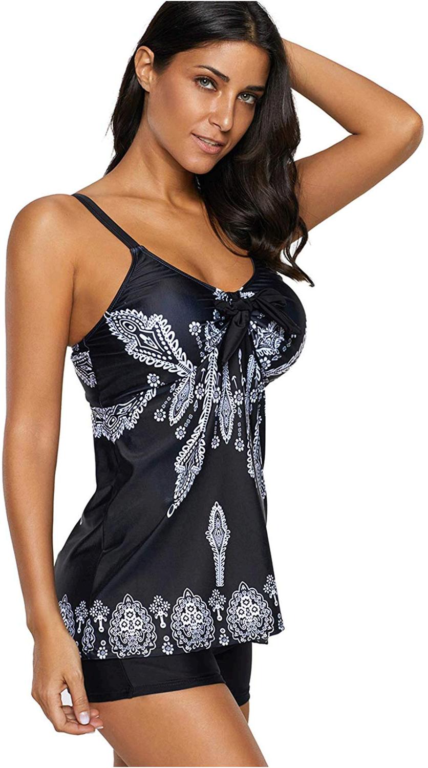 Zando Women Two Piece Tankini Swimsuits Retro Swimwear, MultiColor, Size 3.0 mIn | eBay