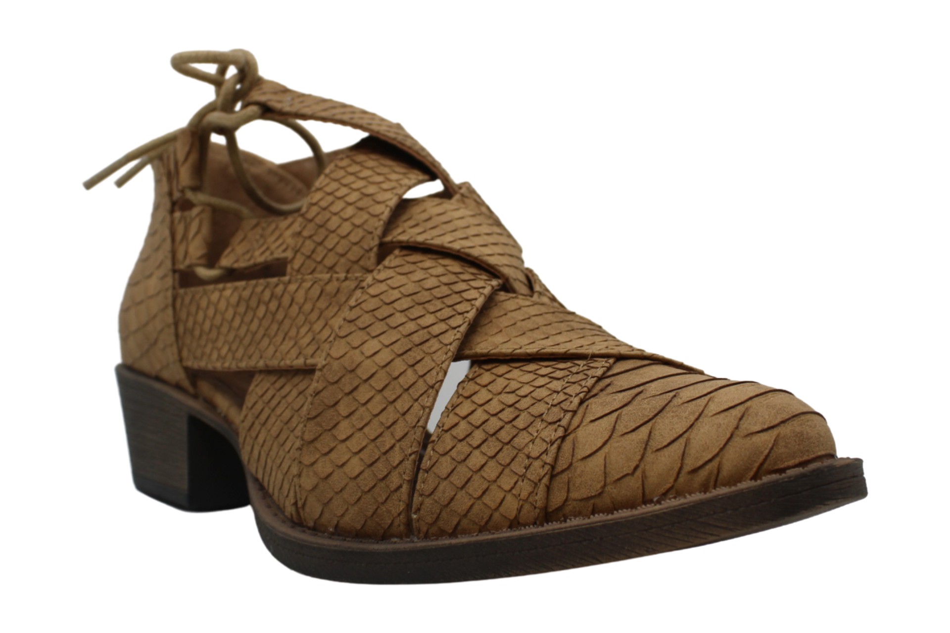 tan closed toe platform heels