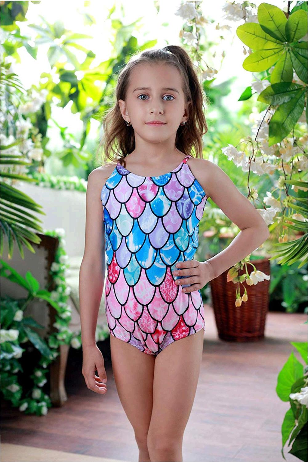 BFUSTYLE Girls Kids Lightweight Halter Mermaid Fish, Mermaid Pink, Size ...