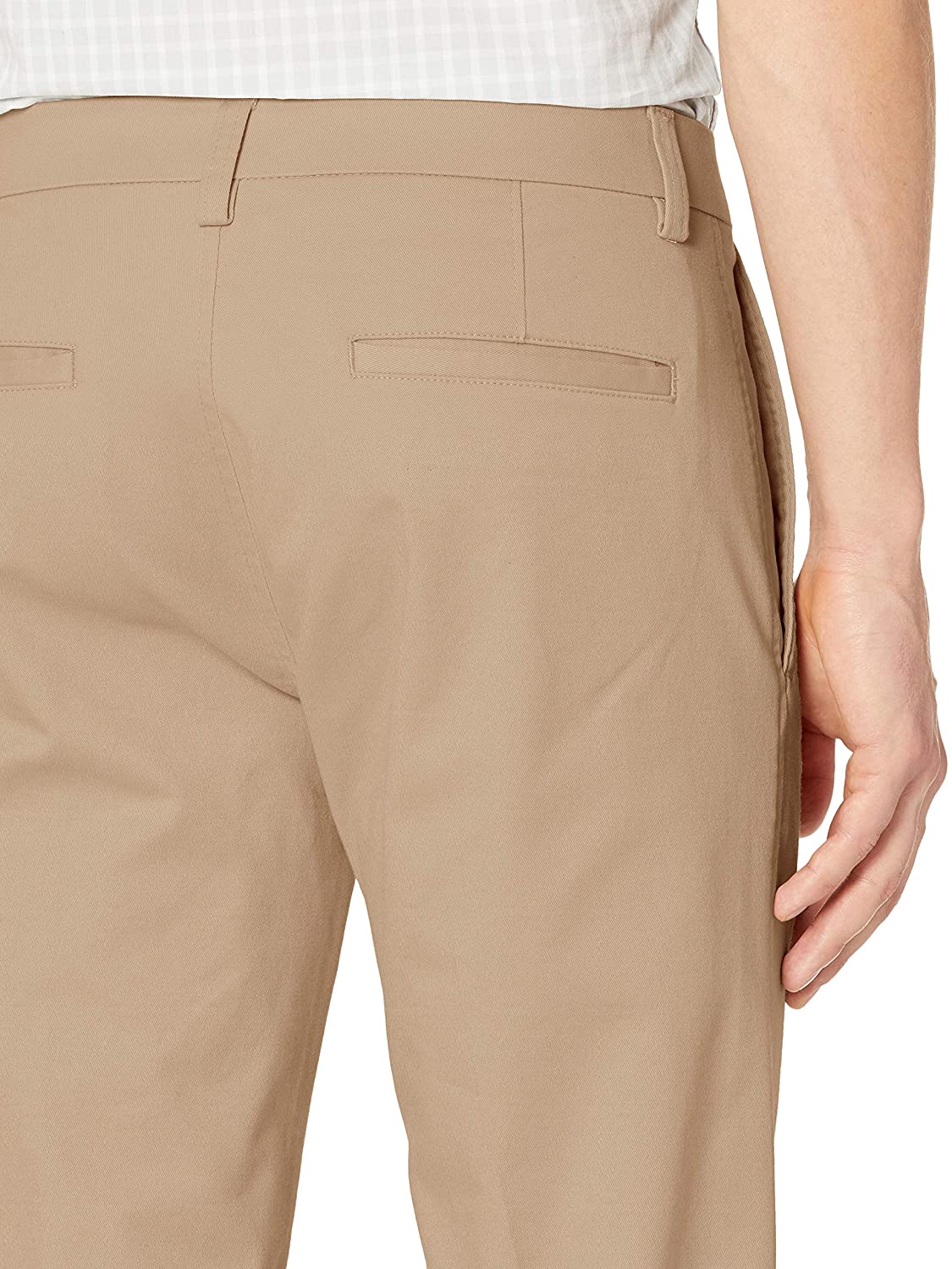 haggar men's premium no iron khaki classic fit expandable waist flat front pant