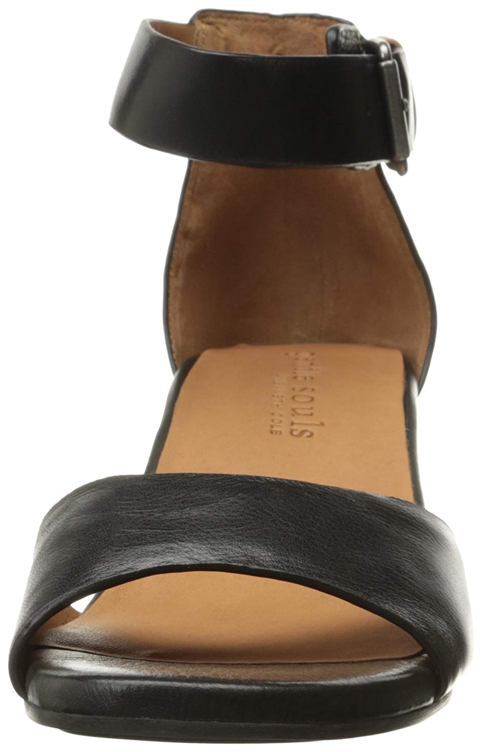 Gentle Souls Women's Christa Mid-Heel Sandal with Ankle Strap, Black ...