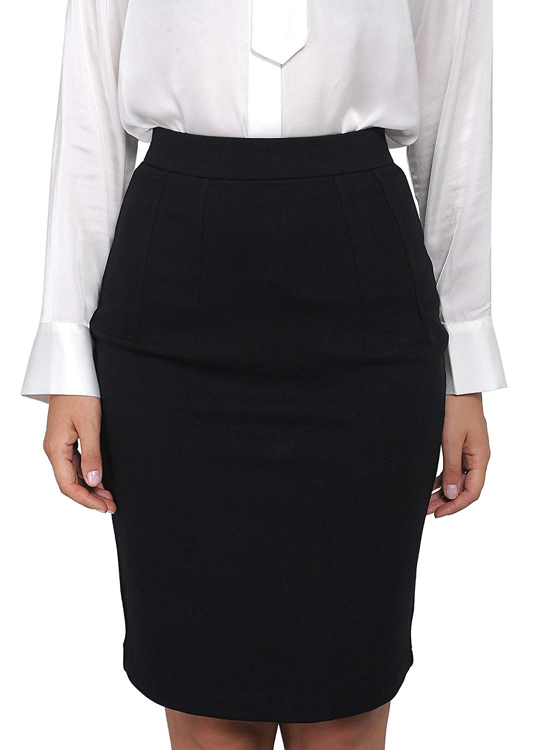Marycrafts Women's Work Office Business Pencil Skirt XS, Black, Size X ...