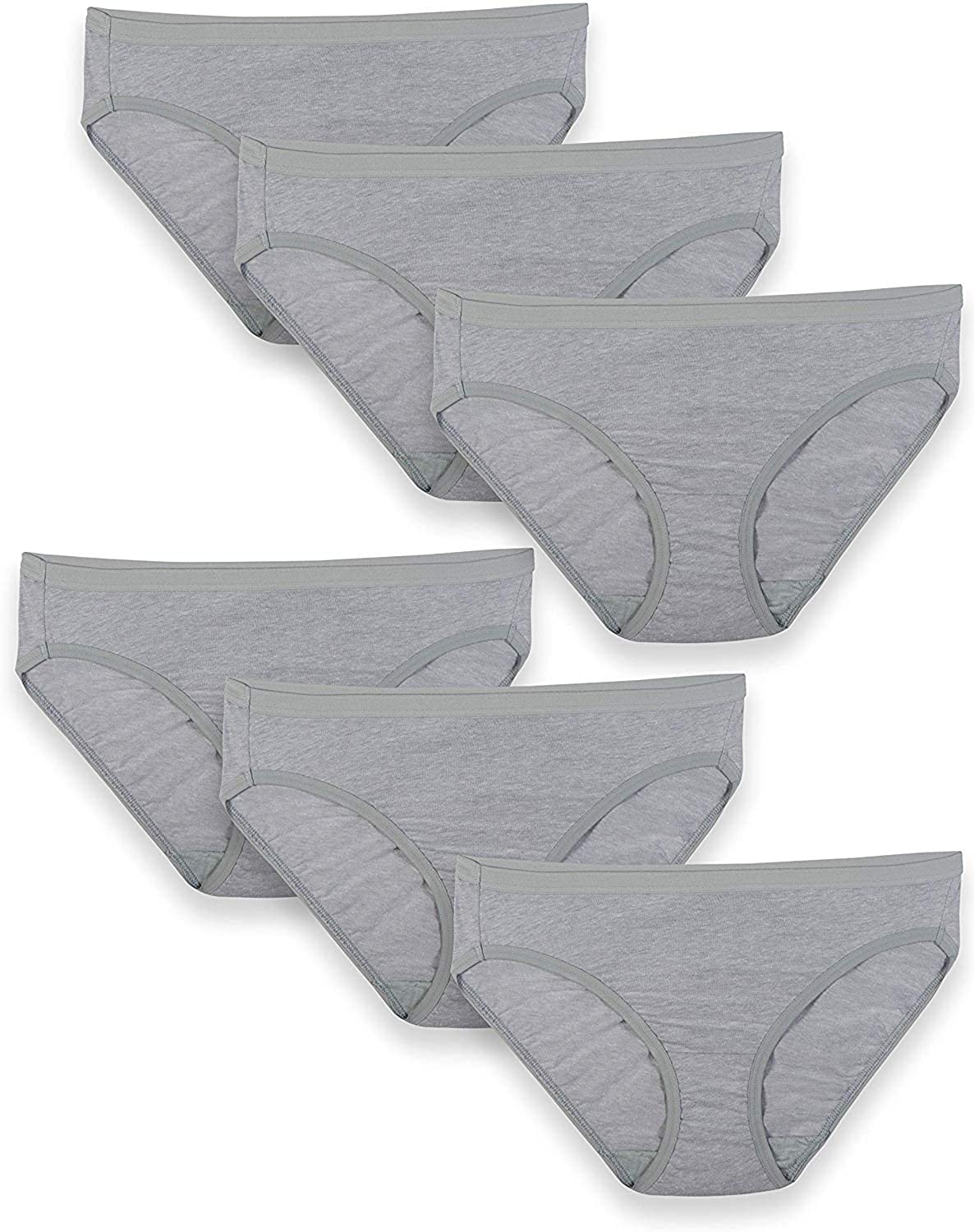 Fruit of the Loom Women's Underwear Panties (Regular & Plus, Grey, Size