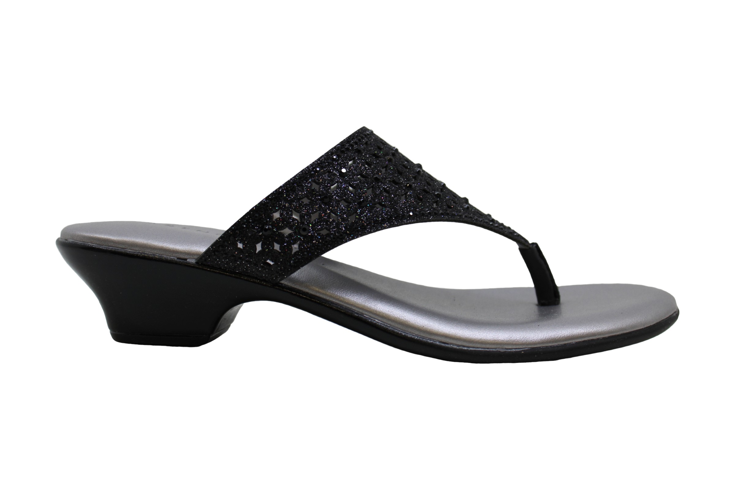Karen Scott Womens Elda Fabric Open Toe Casual Slide Sandals, Black ...