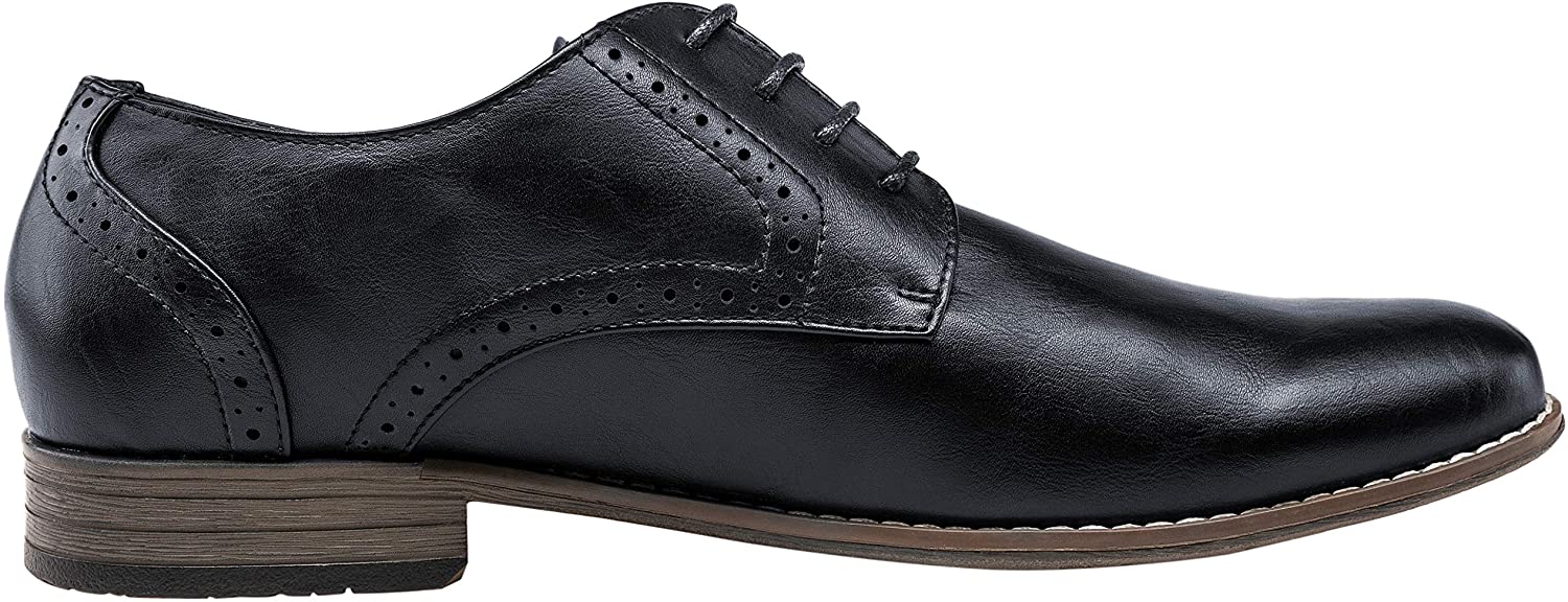 JOUSEN Men's Oxford Plain Toe Dress Shoes Classic Formal, 97-black ...