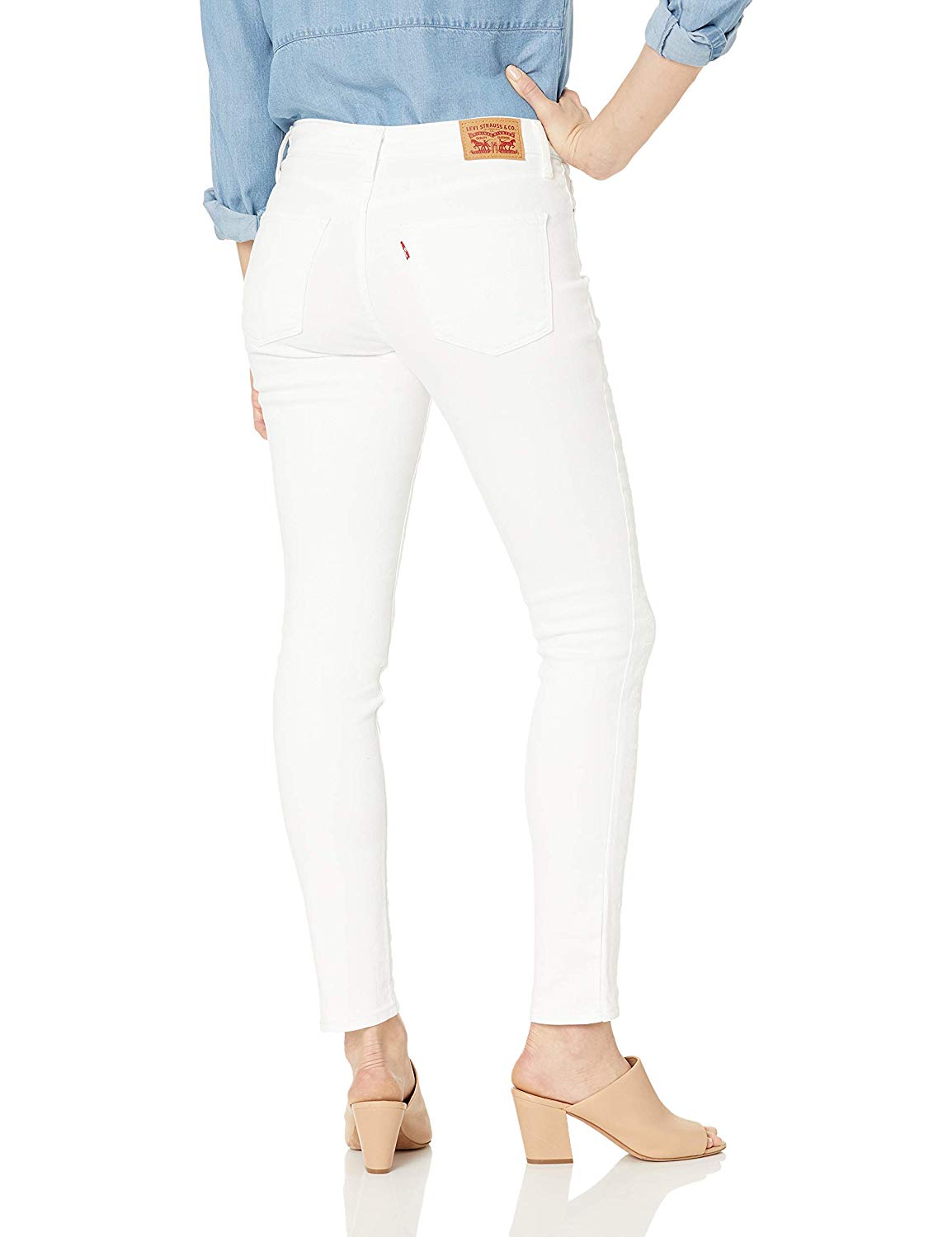 white levi high waisted jeans