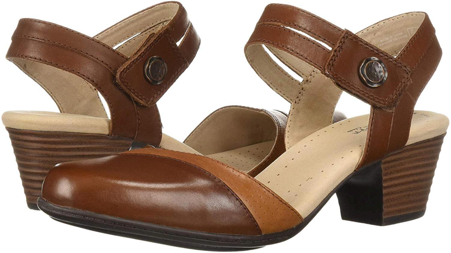 Clarks Women's Shoes Valarie Rally Leather Closed, Mahogany Leather ...