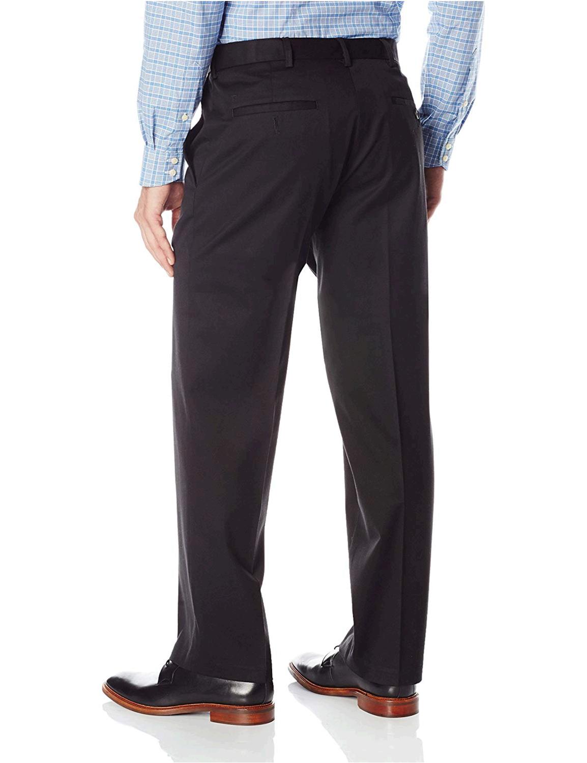 haggar men's premium no iron khaki classic fit expandable waist flat front pant